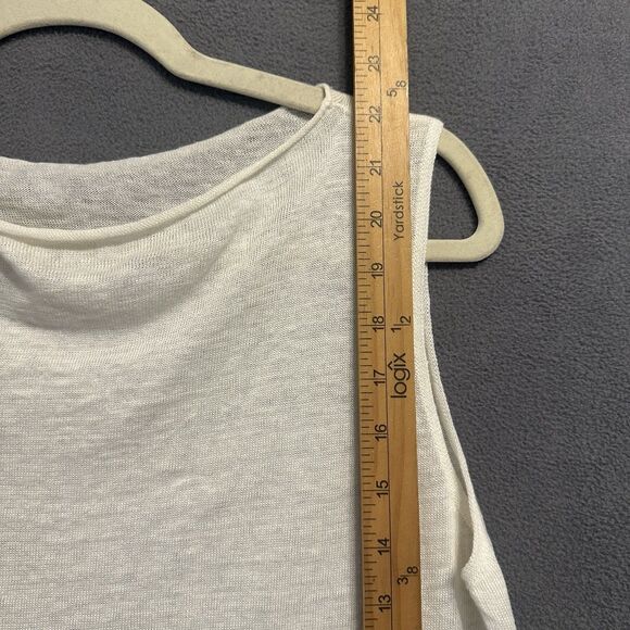 Dusan 100% Linen Sleeveless Tank Top Size L Quiet Luxury Minimalist Layering - Picture 4 of 6